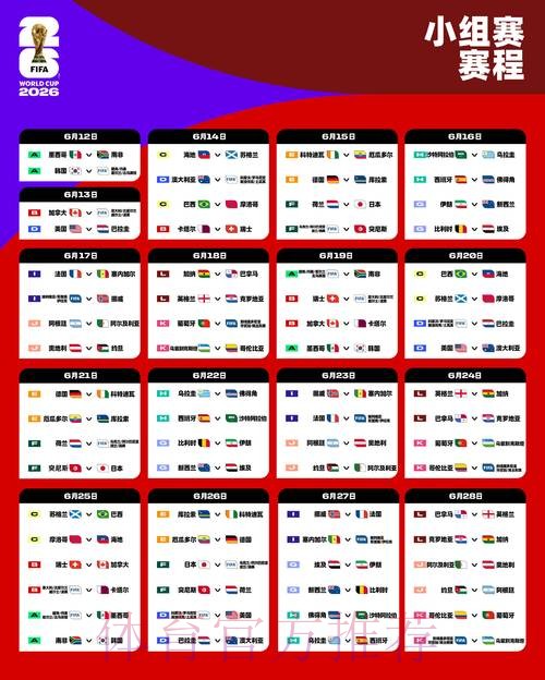 2026世界杯小组赛赛程官方发布赛事详情怎么看